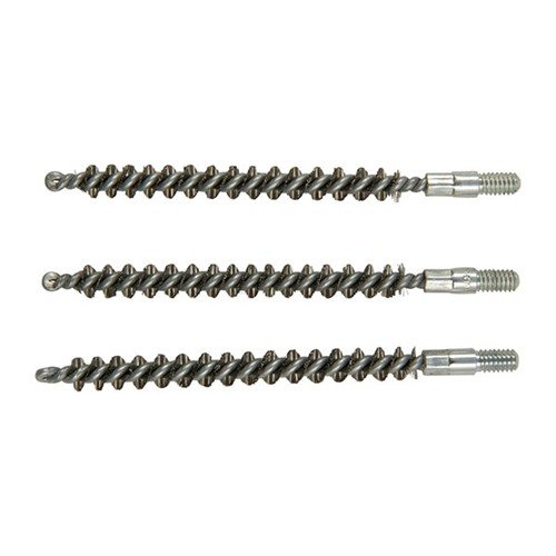 Brownells Standard Line Stainless Steel Bore Brushes offer aggressive cleaning for leaded or fouled bores, packed in bulk for convenience and cost-effectiveness.