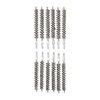 Pack of 12 tough stainless steel bore brushes for aggressive cleaning of leaded or fouled bores; custom-made for convenience and cost-effectiveness.