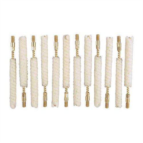 Brownells Wool Bore Mops are made from virgin wool, holding ample bore cleaner for thorough barrel coating, with a non-scratch brass shank for safe cleaning.