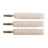 Brownells Wool Bore Mops are pure and natural, fitting .35/.38 calibers, featuring a durable wool construction with brass shank for effective cleaning.