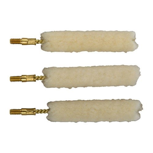 Experience superior cleaning with Brownells Wool Bore Mops, designed for .40/10mm firearms. Made of pure wool with a brass shank for durability.