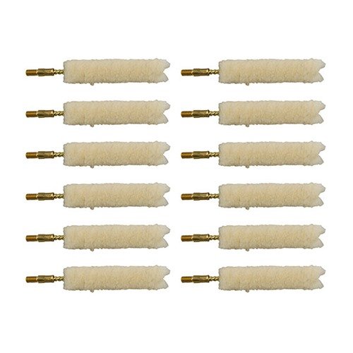 Brownells Wool Bore Mops are made from virgin wool for superior cleaning, holding ample bore cleaner while protecting your barrel with a non-scratch brass shank.