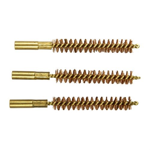 The Brownells Special Line Dewey brushes feature phosphor bronze bristles for durability, thread directly onto Dewey rods, and a brass shank to prevent barrel scratches.