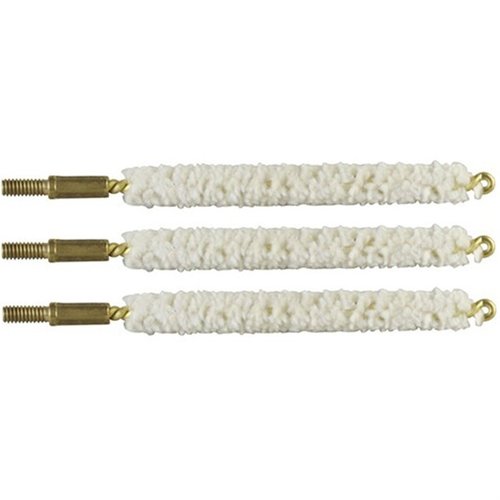Brownells Cotton Bore Mops are made from pure cotton, effectively absorbing solvents and oils while providing natural scrubbing action to remove fouling.