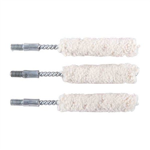 Brownells Cotton Bore Mops efficiently absorb solvents and oils, offering natural scrubbing action to remove fouling and apply compounds with ease.