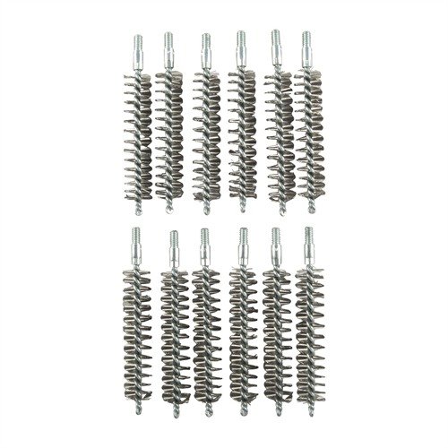 .44/.45 calibre stainless steel chamber brushes, sold by the dozen, effectively remove heavy fouling and leading; designed specifically for chambers with 8-32 thread.