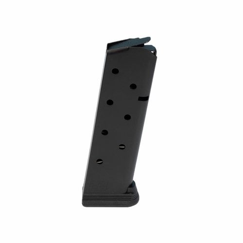 Discover the Ed Brown 8 round magazine with a steel follower, heavy-duty spring, non-slip base pad, and a slick finish for easy loading and reliability.