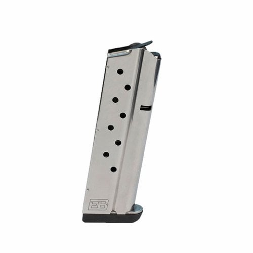 Discover the Ed Brown 1911 Government Model magazine: 9-round capacity, stainless steel construction, and a slick finish for reliable feeding and smooth operation.