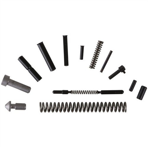 The ED Brown 1911 Rebuild Kit offers a complete assortment of pins and springs, crafted from steel or stainless steel with a matte finish for durability.