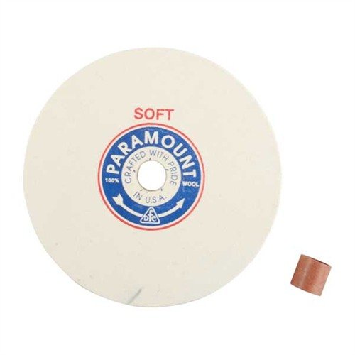 Achieve a professional finish with Bacon Felt Company's 8" Soft Felt Polishing Wheel, featuring precise density, 1" thickness, and versatile adapters for optimal polishing.