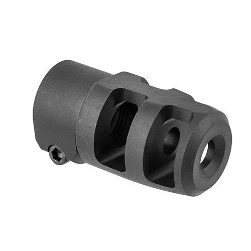 The Badger Ordnance Mini FTE Muzzle Brake offers easy, clamp-on installation for 30 caliber rifles, featuring 5/8-24 threads and .875” muzzle diameter.