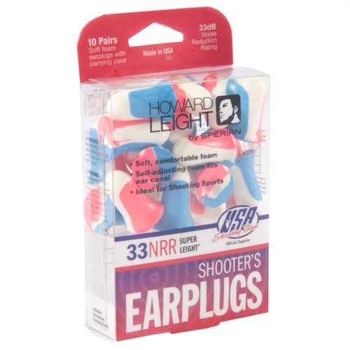 Experience powerful NRR 33 noise reduction with Howard Leight's SUPER LEIGHT® Shooter's Earplugs, designed for comfort and easy insertion at the range.