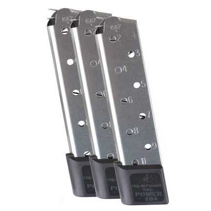Get three premium Chip McCormick 1911 .45 ACP magazines with stainless steel construction and a double magazine pouch for easy carry and access.