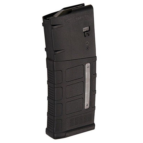 The MAGPUL PMAG 25 LR/SR GEN M3 offers 25-round capacity, anti-tilt design, and MagLevel windows for quick round visibility, ensuring reliability and ease of use.