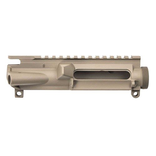 The Aero Precision Stripped Upper Receiver offers superior strength with 7075 T6 aluminum, a hardcoat anodized finish, and compatibility with mil-spec AR lowers.