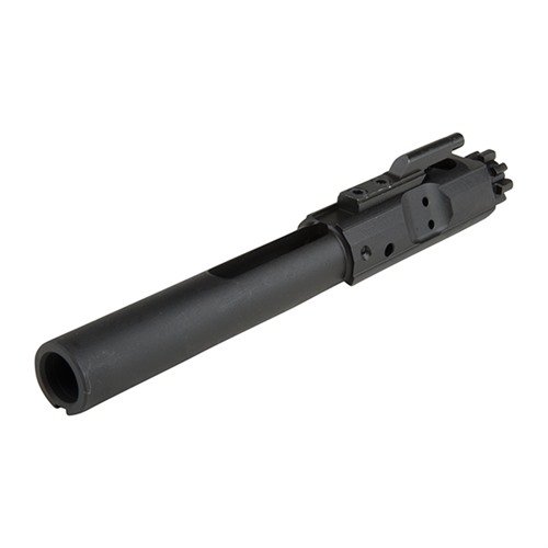 The CMMG 308 AR Bolt Carrier Group features heavy-duty 8620 steel construction, a phosphate finish, and chrome-lined interior, ensuring reliability and durability.