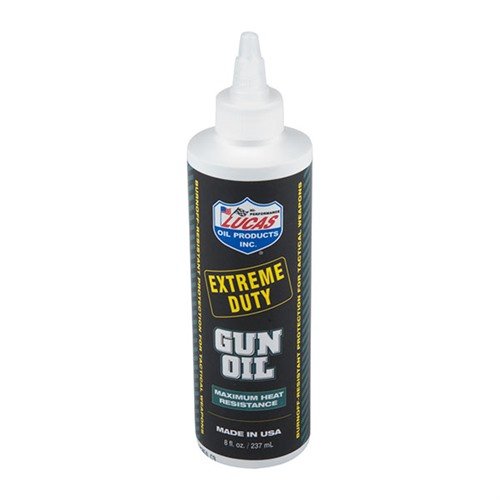 Lucas Extreme Duty Gun Oil ensures superior protection against rust and fouling, ideal for high-performance firearms with extreme temperature resistance.