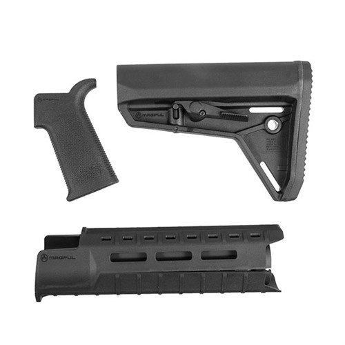 Enhance your AR-15 with the Magpul MOE SL Furniture Set featuring a sleek buttstock, modular M-LOK handguard, and ergonomic grip for superior control.