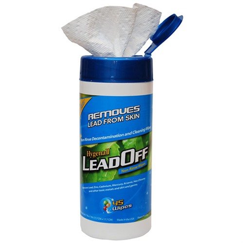 Hygenall® LeadOff Wipes effectively remove lead and toxic heavy metals from skin and surfaces, safe for all family members, and ideal after handling firearms.