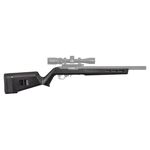 The MAGPUL Hunter X-22 stock for Ruger 10/22 features durable polymer construction, adjustable LOP, ergonomic design, and M-LOK compatibility for customisation.