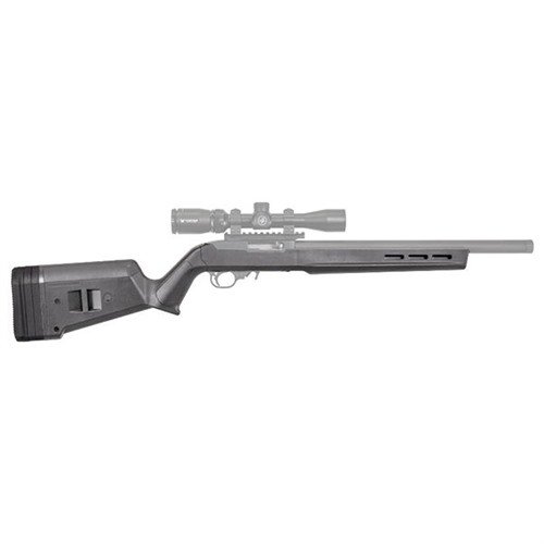 The MAGPUL Hunter X-22 Stock for Ruger 10/22 features durable polymer construction, adjustable LOP, ergonomic design, and M-LOK compatibility for customisation.