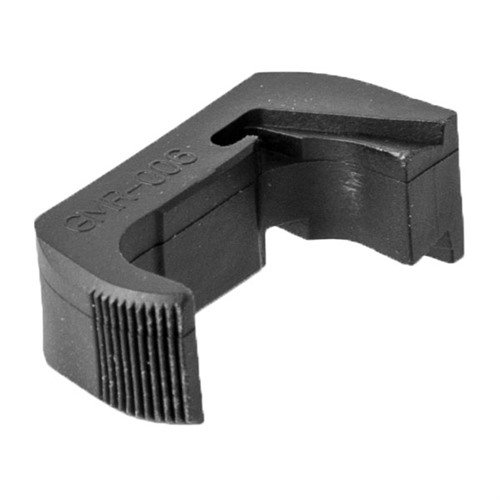 Upgrade your Glock 43 with the Vickers Extended Magazine Release for faster, easier mag changes, featuring a serrated button for quick thumb access.