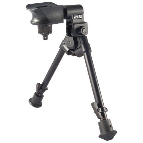 The VERSA POD Model 2 features a modular design for easy bipod removal, adjustable height, and rubber feet, perfect for stable shooting on uneven ground.