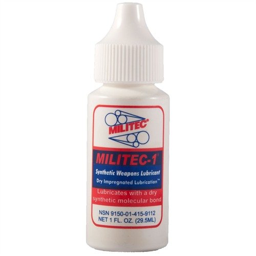 MILITEC-1 OIL offers self-lubricating protection, preventing jams and corrosion, while bonding to metal for reliable firearm performance in extreme conditions.