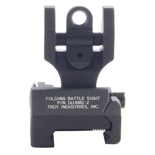 The TROY Industries AR-15 Flip-Up Adjustable Rear Sight offers rugged reliability, easy deployment, and precise windage adjustments for seamless integration with your rifle.