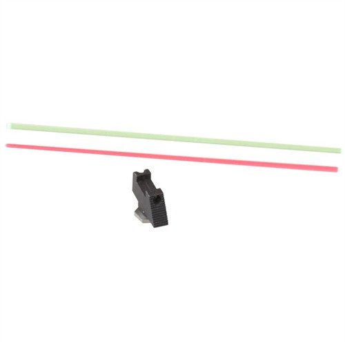 Enhance your GLOCK® with Warren Tactical Series Fiber Optic Front Sights for quick target acquisition, featuring interchangeable bright red or green rods.