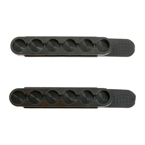 The TUFF 6-Rd Quick Strip holds extra rounds for fast reloads, made from durable black polymer, and sold in convenient 2-paks for your shooting needs.
