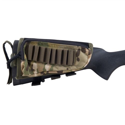 Enhance your shooting comfort with the Tactical Operations Multi-Cam Nylon Stock Pack, featuring storage for ammo and gear while adding cheek height.