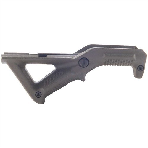 The Magpul AFG1 Angled Fore Grip enhances control and pointability on Picatinny rails while reducing fatigue in the ready position, made from durable reinforced polymer.