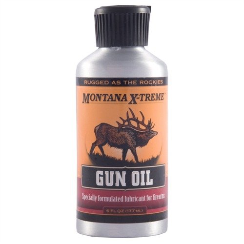 MONTANA X-TREME™ GUN OIL offers lightweight lubrication, rust prevention, and weather resistance, ensuring optimal protection and performance for your firearms.