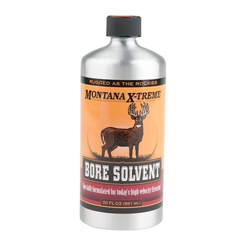 MONTANA X-TREME BORE SOLVENT offers fast and thorough cleaning, effectively removing copper and powder fouling with its powerful ammonia formula in a convenient 20 oz. bottle.