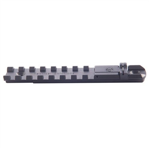 Lightweight aluminum Picatinny rail for Browning Buck Mark, allowing scope mounting while retaining backup iron sights; adjustable rear sight included.