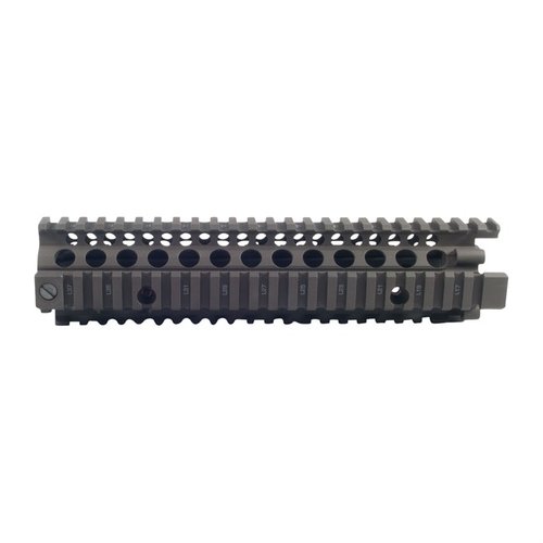 The Daniel Defense MK 18 RIS II handguard offers a lightweight, free-floating design with full-length Picatinny rails for versatile accessory mounting.