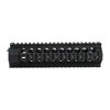 Enhance accuracy with the Midwest Industries two-piece free-float forend, easy to install over the barrel nut, featuring 4 Picatinny rails for versatile accessory mounting.