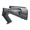 The URBINO Tactical Shotgun Buttstock enhances comfort and maneuverability with body armor, featuring a short length of pull, adjustable cheek riser, and recoil reduction.