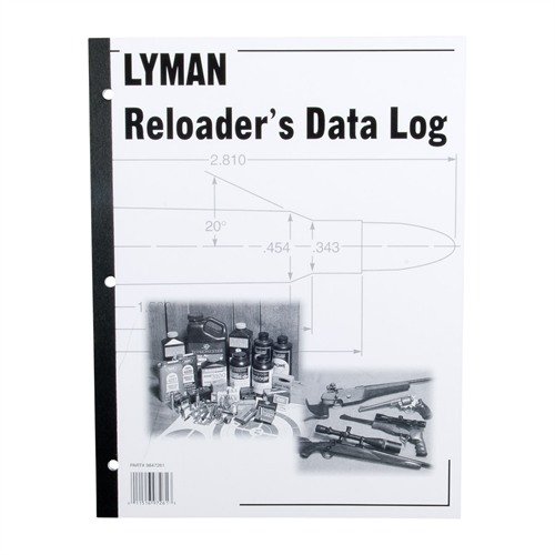The Lyman Reloader's Log is an essential logbook with fill-in-the-blank pages for tracking critical data, ensuring you never forget your perfect load details.
