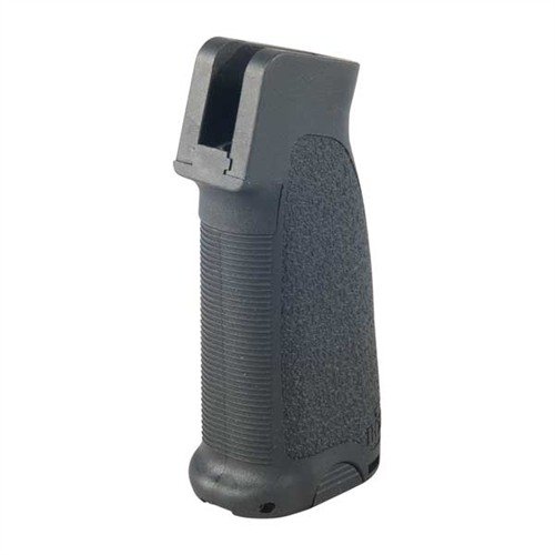 The AR-15 MOD-0 Gunfighter Grip offers enhanced control with a reduced angle, durable polymer, texturized surface, and a hidden compartment for small items.