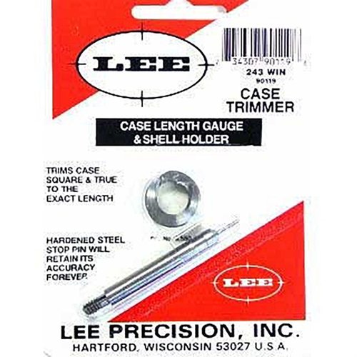 The Lee Case Length Gauge for .270 WSM ensures precise trimming and squaring of case mouths, compatible with various trimming kits for optimal performance.