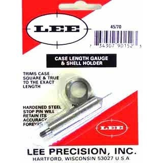 The LEE Precision Case Length Gauge for .45/70 Government ensures precise trimming and squaring of case mouths, enhancing your reloading accuracy with ease.