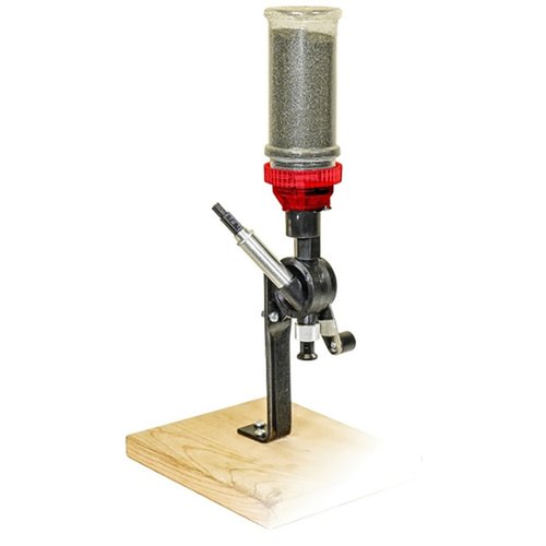 The LEE Precision Perfect Powder Measure is ideal for reloading rifle and pistol cases, offering micrometer adjustments and a sturdy steel stand for easy bench mounting.