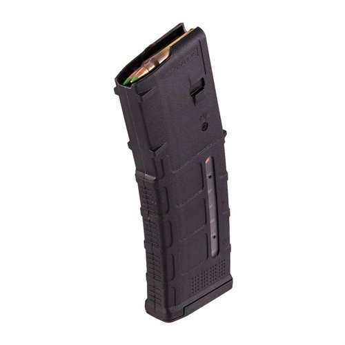 Discover the MAGPUL PMAG GEN M3, featuring enhanced durability, anti-tilt follower, and a clear window for quick load status checks, compatible with various platforms.