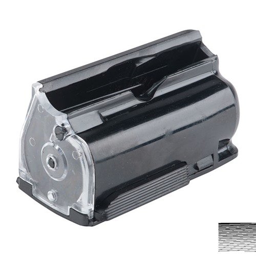 The STEYR MANNLICHER SSG69 5RD MAGAZINE offers a durable polymer build, rotary design for smooth feeding, and a transparent rear for easy round count assessment.