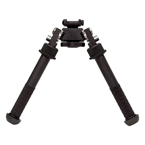 The lightweight V8 ATLAS BIPOD features durable components, adjustable legs for versatile height, smooth panning, and multiple mounting options for all terrains.