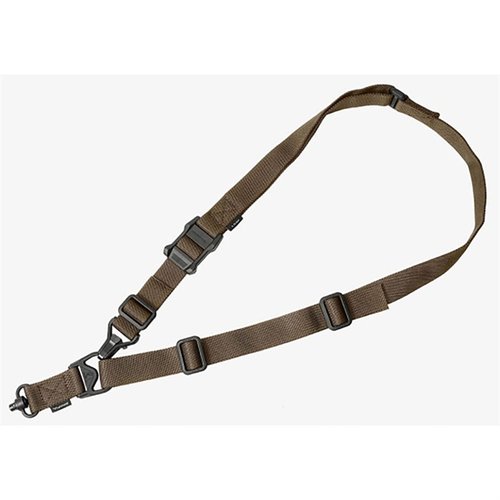 The MS3 GEN2 Single QD Sling offers quick one/two-point conversion, a low-profile adjustment Slider, durable webbing, and heavy-duty QD swivel for versatile use.