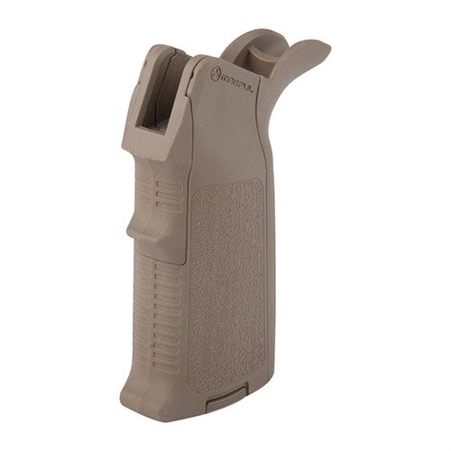 The MAGPUL MIAD GEN 1.1 Grip Kit features interchangeable inserts for a customizable fit, reinforced polymer construction, and a detachable core for storage.