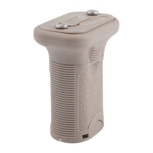 The KEYMOD BCMGUNFIGHTER Short Vertical Grip offers tool-less installation, low-profile design for mobility, aggressive texture, and internal storage for enhanced control.